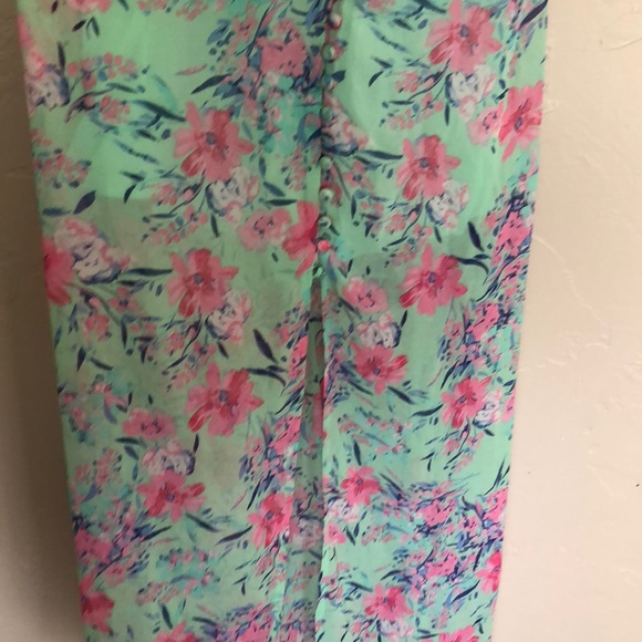 NWOT [love sadie] seafoam/pink floral maxi dress - Picture 5 of 8